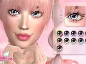 Sims colors: Heart-shaped lover's eyes E10, contact lenses Valentine's Collection 2024
