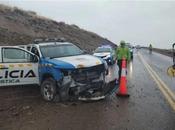 Fuerte accidente patrullero medio lluvia Ruta 234, policías heridos