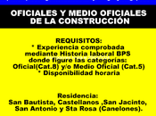 OFICIALES MEDIO CONSTRUCCIÓN(Canelones)