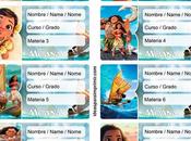 [+10] Etiquetas escolares MOANA GRATIS para editar imprimir!