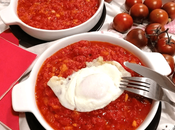 Huevos fritada pimientos tomate