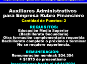 Auxiliares Administrativos para Empresa Rubro Financiero