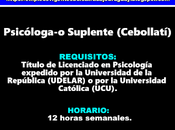 Psicóloga-o Suplente (Cebollatí)