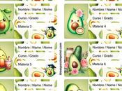 [+10] Etiquetas escolares PALTA AGUACATE AVOCADO GRATIS para editar imprimir!