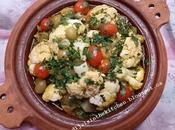 Tagine poulet pommes terre chou-fleur chicken tagine with potatoes cauliflower pollo patatas coliflor طاجين الدجاج بالبطاطس والقرنبيط