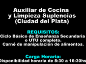 Auxiliar Cocina Limpieza Suplencias(Ciudad Plata)