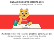 Universidad Autónoma Chile invita realizar Ensayo presencial Nacional PAES 2025 para Sábado septiembre.