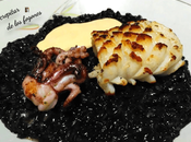 Calamares plancha arroz negro