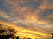 Atardecer pueblo campo pampa argentina.