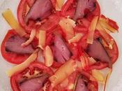 Ensalada tomate bonito lascas hueva
