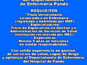 Encargado-a Jefatura Departamento Enfermería Pando