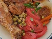 Pollo plancha zanahoria, cebolla glaseada tomate, arvejas