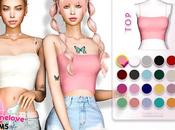 Sims Clothing: Soft Spaghetti Strap Crop Compatible]