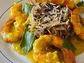 Langostinos salsa cúrcuma jengibre