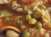 Arroz caldoso gambas mejillones
