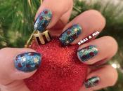 Diseño uñas para Navidad Nuevo verde, rojo dorado